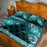 Matariki New Zealand Quilt Bed Set NZ Niho Taniwha Maori New Year Cyan Galaxy LT14 - Polynesian Pride