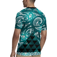 Matariki New Zealand Rugby Jersey NZ Niho Taniwha Maori New Year Cyan Galaxy LT14 - Polynesian Pride