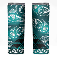 Matariki New Zealand Skinny Tumbler NZ Niho Taniwha Maori New Year Cyan Galaxy