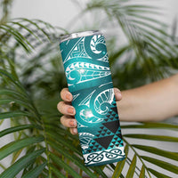 Matariki New Zealand Skinny Tumbler NZ Niho Taniwha Maori New Year Cyan Galaxy