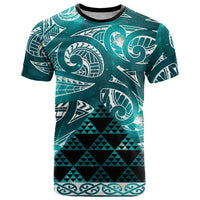 Matariki New Zealand T Shirt NZ Niho Taniwha Maori New Year Cyan Galaxy