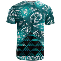 Matariki New Zealand T Shirt NZ Niho Taniwha Maori New Year Cyan Galaxy