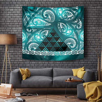Matariki New Zealand Tapestry NZ Niho Taniwha Maori New Year Cyan Galaxy LT14 Cyan - Polynesian Pride