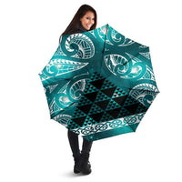 Matariki New Zealand Umbrella NZ Niho Taniwha Maori New Year Cyan Galaxy