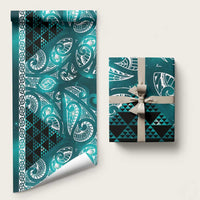 Matariki New Zealand Wrapping Paper NZ Niho Taniwha Maori New Year Cyan Galaxy
