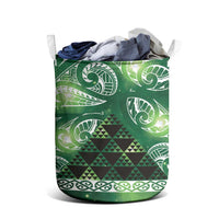 Matariki New Zealand Laundry Basket NZ Niho Taniwha Maori New Year Green Galaxy LT14 - Polynesian Pride