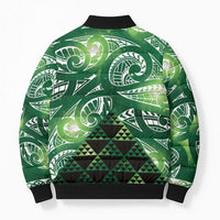 Matariki New Zealand Bomber Puffer Jacket NZ Niho Taniwha Maori New Year Green Galaxy LT14 - Polynesian Pride