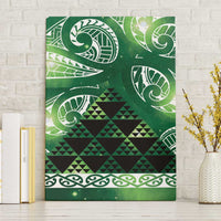 Matariki New Zealand Canvas Wall Art NZ Niho Taniwha Maori New Year Green Galaxy LT14 Without Frame Green - Polynesian Pride