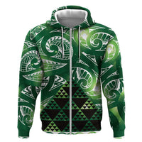 Matariki New Zealand Hoodie NZ Niho Taniwha Maori New Year Green Galaxy