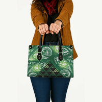 Matariki New Zealand Leather Bag NZ Niho Taniwha Maori New Year Green Galaxy LT14 - Polynesian Pride