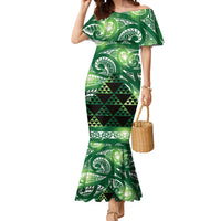 Matariki New Zealand Mermaid Dress NZ Niho Taniwha Maori New Year Green Galaxy