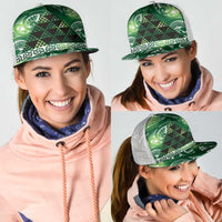 Matariki New Zealand Mesh Trucker Cap NZ Niho Taniwha Maori New Year Green Galaxy LT14 - Polynesian Pride