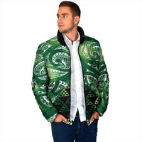 Matariki New Zealand Padded Jacket NZ Niho Taniwha Maori New Year Green Galaxy LT14 - Polynesian Pride
