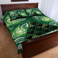 Matariki New Zealand Quilt Bed Set NZ Niho Taniwha Maori New Year Green Galaxy