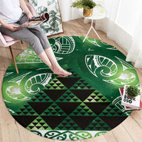 Matariki New Zealand Round Carpet NZ Niho Taniwha Maori New Year Green Galaxy LT14 - Polynesian Pride