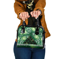 Matariki New Zealand Shoulder Handbag NZ Niho Taniwha Maori New Year Green Galaxy LT14 One Size Green - Polynesian Pride