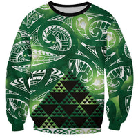 Matariki New Zealand Sweatshirt NZ Niho Taniwha Maori New Year Green Galaxy LT14 Unisex Green - Polynesian Pride