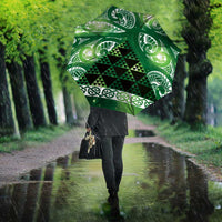 Matariki New Zealand Umbrella NZ Niho Taniwha Maori New Year Green Galaxy LT14 - Polynesian Pride