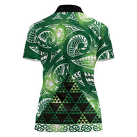 Matariki New Zealand Women Polo Shirt NZ Niho Taniwha Maori New Year Green Galaxy