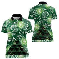 Matariki New Zealand Women Polo Shirt NZ Niho Taniwha Maori New Year Green Galaxy