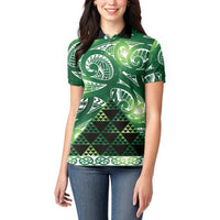 Matariki New Zealand Women Polo Shirt NZ Niho Taniwha Maori New Year Green Galaxy