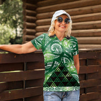 Matariki New Zealand Women Polo Shirt NZ Niho Taniwha Maori New Year Green Galaxy