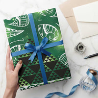 Matariki New Zealand Wrapping Paper NZ Niho Taniwha Maori New Year Green Galaxy