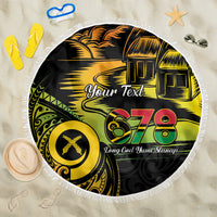 Personalised Vanuatu 678 Beach Blanket Proud To Be A Ni-Van LT14 One Size 150cm Black - Polynesian Pride