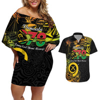 Personalised Vanuatu 678 Couples Matching Off Shoulder Short Dress and Hawaiian Shirt Proud To Be A Ni-Van
