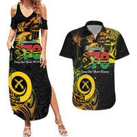 Personalised Vanuatu 678 Couples Matching Summer Maxi Dress and Hawaiian Shirt Proud To Be A Ni-Van LT14 Black - Polynesian Pride