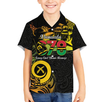 Personalised Vanuatu 678 Family Matching Puletasi and Hawaiian Shirt Proud To Be A Ni-Van LT14 Son's Shirt Black - Polynesian Pride