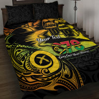 Personalised Vanuatu 678 Quilt Bed Set Proud To Be A Ni-Van LT14 Black - Polynesian Pride
