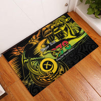 Personalised Vanuatu 678 Rubber Doormat Proud To Be A Ni-Van LT14 Black - Polynesian Pride