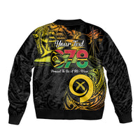 Personalised Vanuatu 678 Sleeve Zip Bomber Jacket Proud To Be A Ni-Van LT14 - Polynesian Pride