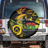 Personalised Vanuatu 678 Spare Tire Cover Proud To Be A Ni-Van LT14 Black - Polynesian Pride
