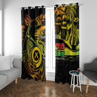 Personalised Vanuatu 678 Window Curtain Proud To Be A Ni-Van LT14 With Grommets Black - Polynesian Pride