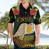 Vanuatu Triton's Trumpet Hawaiian Shirt Tropical Flowers Vanuatuan Map LT14 - Polynesian Pride
