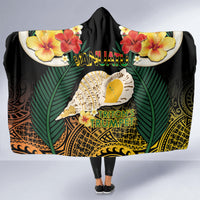 Vanuatu Triton's Trumpet Hooded Blanket Tropical Flowers Vanuatuan Map LT14 - Polynesian Pride