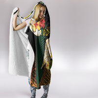 Vanuatu Triton's Trumpet Hooded Blanket Tropical Flowers Vanuatuan Map LT14 - Polynesian Pride