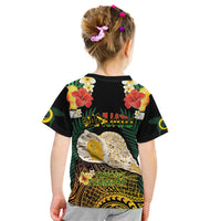 Vanuatu Triton's Trumpet Kid T Shirt Tropical Flowers Vanuatuan Map