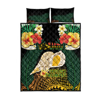 Vanuatu Triton's Trumpet Quilt Bed Set Tropical Flowers Vanuatuan Map LT14 - Polynesian Pride