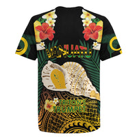 Vanuatu Triton's Trumpet Rugby Jersey Tropical Flowers Vanuatuan Map LT14 - Polynesian Pride