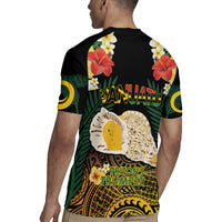 Vanuatu Triton's Trumpet Rugby Jersey Tropical Flowers Vanuatuan Map LT14 - Polynesian Pride