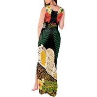 Vanuatu Triton's Trumpet Tank Maxi Dress Tropical Flowers Vanuatuan Map LT14 - Polynesian Pride