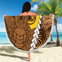 Vanuatu Coconut Crab Beach Blanket Ni-Van Tropical Leaves With Sand Drawing Art LT14 - Polynesian Pride
