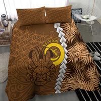 Vanuatu Coconut Crab Bedding Set Ni-Van Tropical Leaves With Sand Drawing Art LT14 - Polynesian Pride
