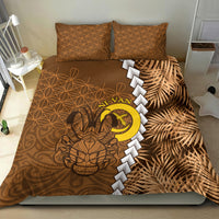 Vanuatu Coconut Crab Bedding Set Ni-Van Tropical Leaves With Sand Drawing Art LT14 - Polynesian Pride