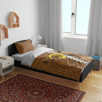Vanuatu Coconut Crab Bedding Set Ni-Van Tropical Leaves With Sand Drawing Art LT14 - Polynesian Pride