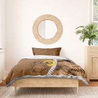 Vanuatu Coconut Crab Bedding Set Ni-Van Tropical Leaves With Sand Drawing Art LT14 - Polynesian Pride