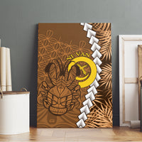 Vanuatu Coconut Crab Canvas Wall Art Ni-Van Tropical Leaves With Sand Drawing Art LT14 - Polynesian Pride